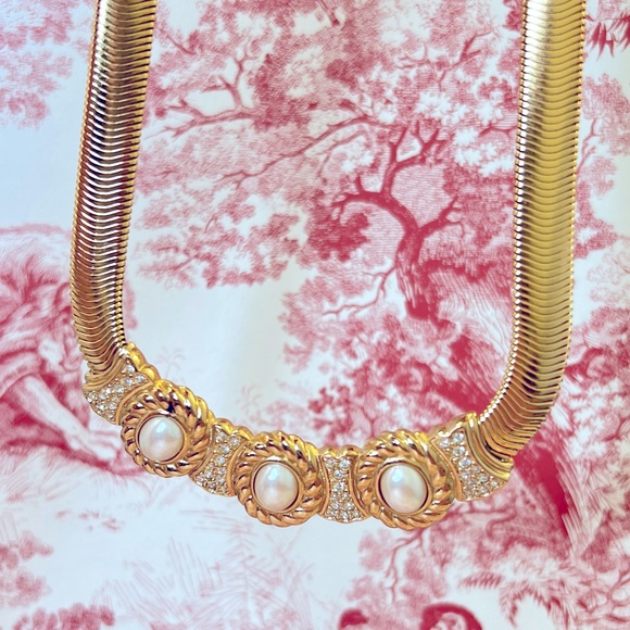 DIOR “Opulent Trinity” Choker Gold Plated Necklace by Christian Dior Authentic - Picture 12 of 15